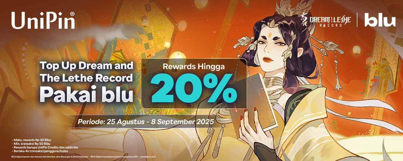 Top Up Dream & The Lethe Record di UniPin pakai blu dan Dapatkan Rewards 20%